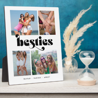 Retro Besties 4 Photo Friends Collage Fotoplatte