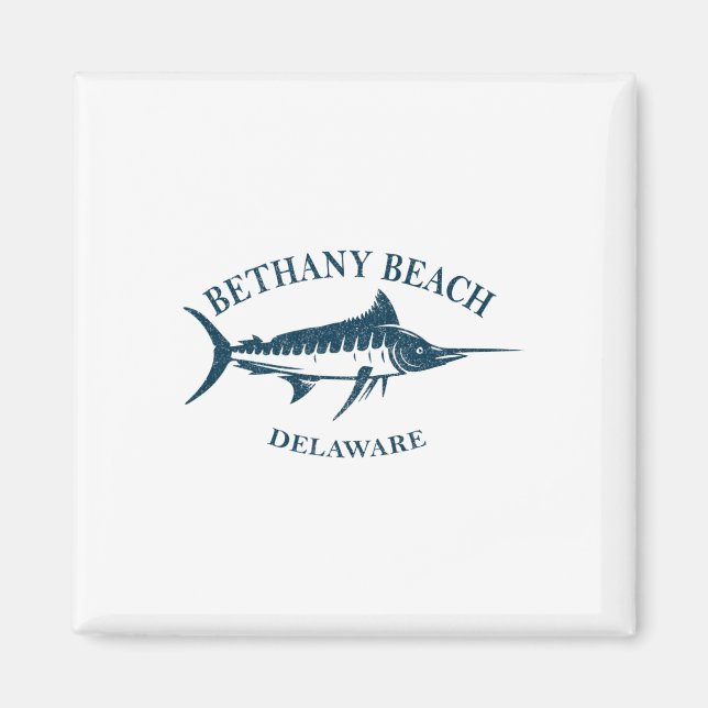 Retro Bethany Beach Delaware Vintages Fischerboot Magnet (Vorne)
