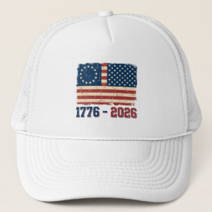 Retro Betsy Ross & 50-Sterne-Flagge 2026 Semiquinc Truckerkappe