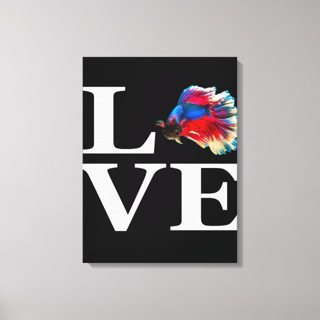 Retro Betta Fish Liebe |Aquarium Lover Leinwanddruck (Vorderseite)
