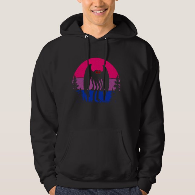Retro Bi Mothman Bisexual Prix Point angenehmer Sc Hoodie (Vorderseite)