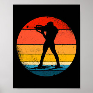 Retro Biathlon Design Langlauf-Biathle Poster
