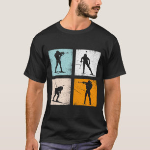 Retro Biathlon Wintersports Fans Männer Frauen Kin T-Shirt