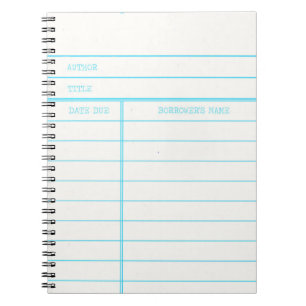 Retro Bibliotheks-Buch-Datums-passende Karte Notizblock