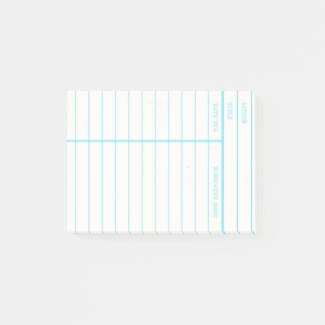 Retro Bibliotheks-Buch-Datums-passende Karte Post-it Klebezettel (Vorderseite)