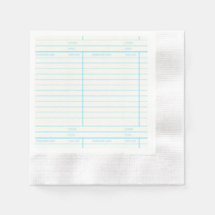 Retro Bibliotheks-Buch-Datums-passende Karte Serviette