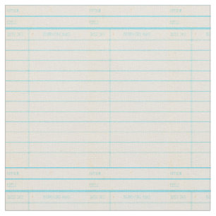 Retro Bibliotheks-Buch-Datums-passende Karte Stoff