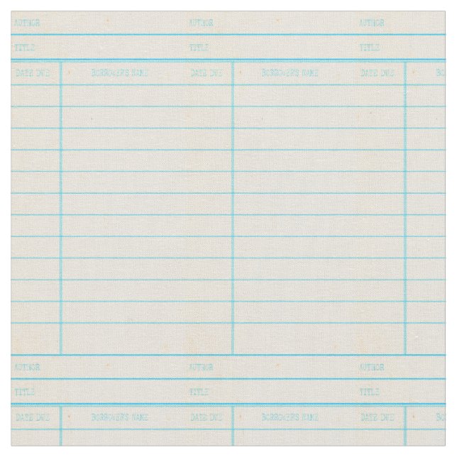 Retro Bibliotheks-Buch-Datums-passende Karte Stoff (Nahaufnahme)