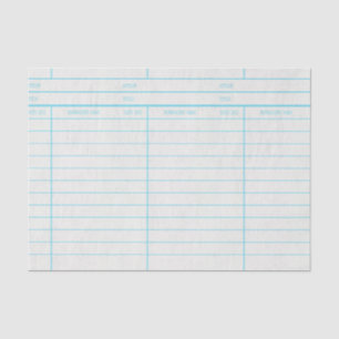 Retro-Bibliotheksbuch-Fällig-Datum-Karte Seidenpapier