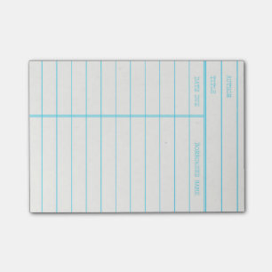 Retro-Bibliotheksbuch-Fälligkeitskarte Post-it Klebezettel