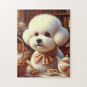 Retro Bichon Frisé Painting