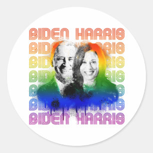 Retro Biden Harris Pride Runder Aufkleber