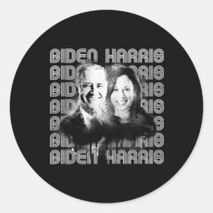 Retro Biden Harris Pride Runder Aufkleber