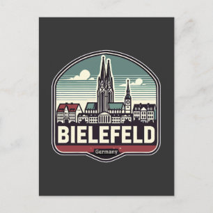 Retro Bielefeld Skyline Postkarte