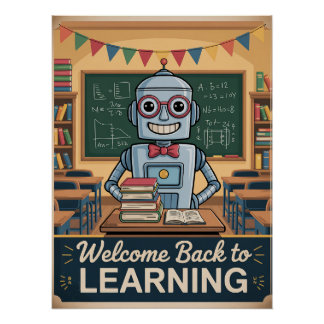 Retro "Bienvenue à l'apprentissage" Affiche imprim