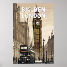 Retro Big ben london großartiges britisches Vintag