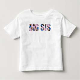 Retro "Big Sis" Checkered-Blume Kleinkind T-shirt