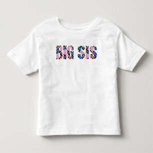 Retro "Big Sis" Checkered-Blume Kleinkind T-shirt