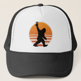 Retro Bigfoot Peace Sign Truckerkappe