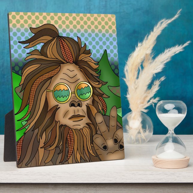 Retro-Bigfoot | Pop Art Sasquatch Fotoplatte (Seite)