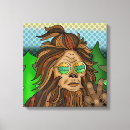 Retro-Bigfoot | Pop Art Sasquatch Leinwanddruck