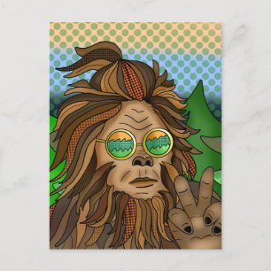 Retro-Bigfoot Pop Art Sasquatch Postkarte