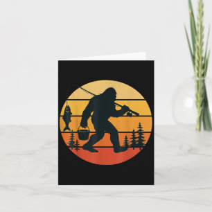 Retro Bigfoot Sasquatch Angeln Lustige Geschenke P Karte