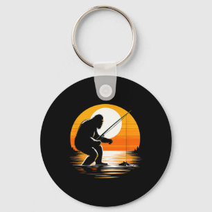 Retro-Bigfoot-Silhouette Sasquatch Versteckspiel F Schlüsselanhänger