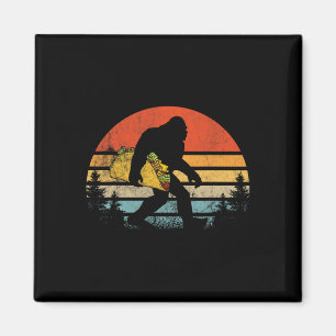 Retro Bigfoot Taco Funny Cinco De Mayo Magnet