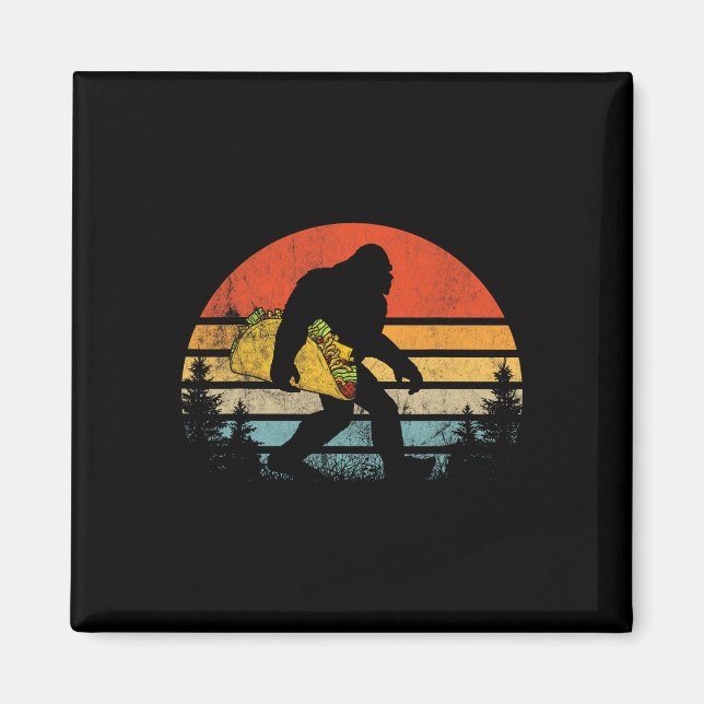 Retro Bigfoot Taco Funny Cinco De Mayo Magnet (Vorne)