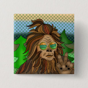 Retro-Bigfoot   Vintag Colors Sasquatch Pop Art Ar Button
