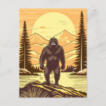 Retro Bigfoot Vintag Sasquatch Mountains
