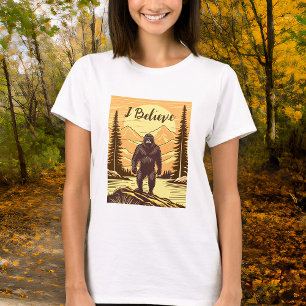 Retro Bigfoot Vintag Sasquatch Mountains T-Shirt