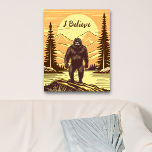 Retro Bigfoot Vintage Sasquatch Berge   Poster