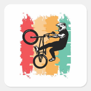 Retro Bike Quadratischer Aufkleber