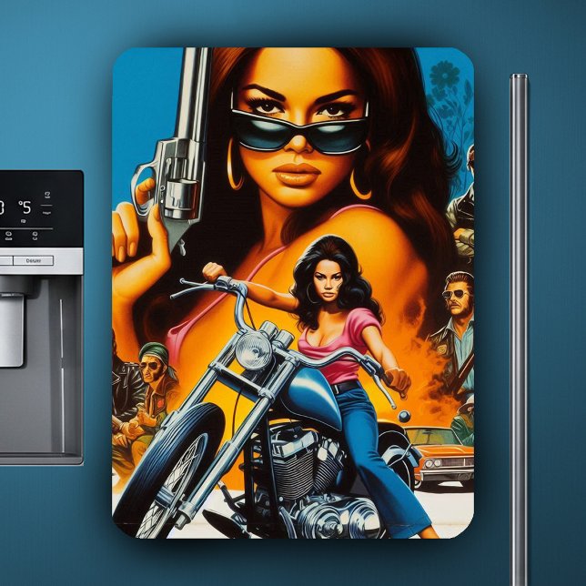 Retro Biker Girls Magnet (Von Creator hochgeladen)