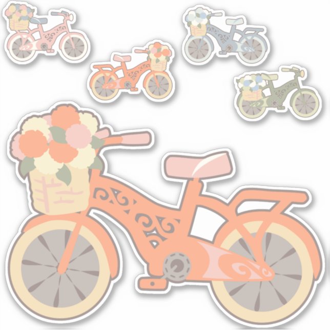Retro-Bikes aus Vinyl-Stickern Aufkleber (Vorderseite)
