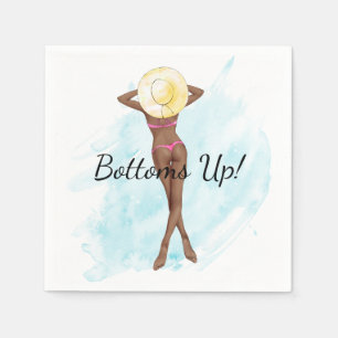 Retro Bikini Girl Adult Party Serviette