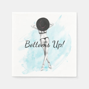 Retro Bikini Girl Erwachsene Party Napkins Serviette