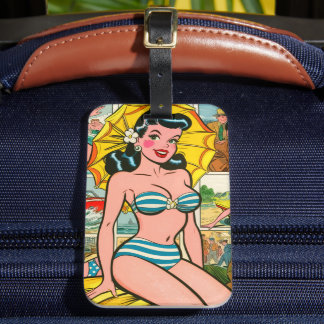 Retro Bikini Girl Summer Comic Gepäckanhänger