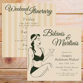 Retro Bikinis & Martinis Bachelorette Einladung