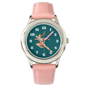 Retro-Bild eines Skaters in rosa Darstellung Armbanduhr