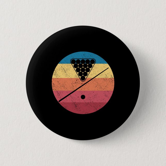 Retro Billiards Cue Stick Pool Table Snooker Pyram Button (Vorderseite)
