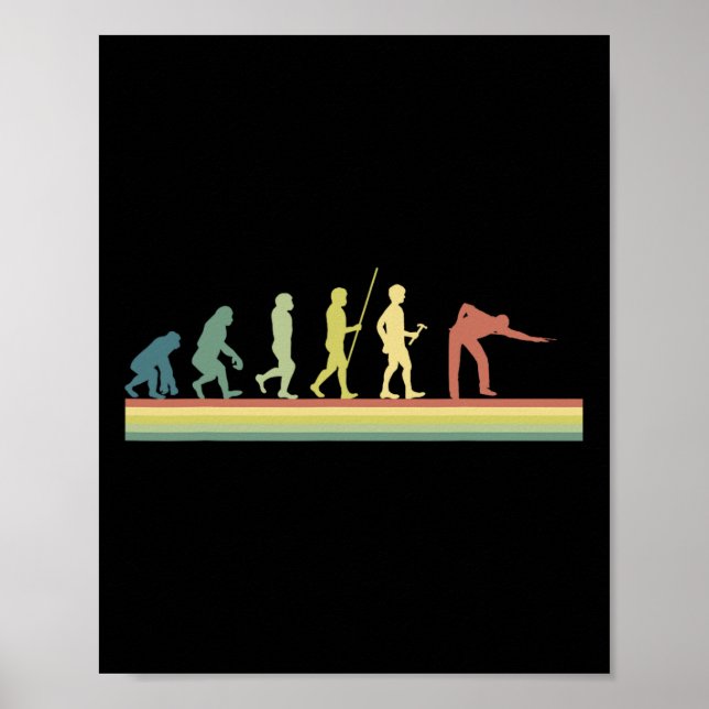 Retro Billiards Evolution Lover Gift Pool Sn Poster (Vorne)
