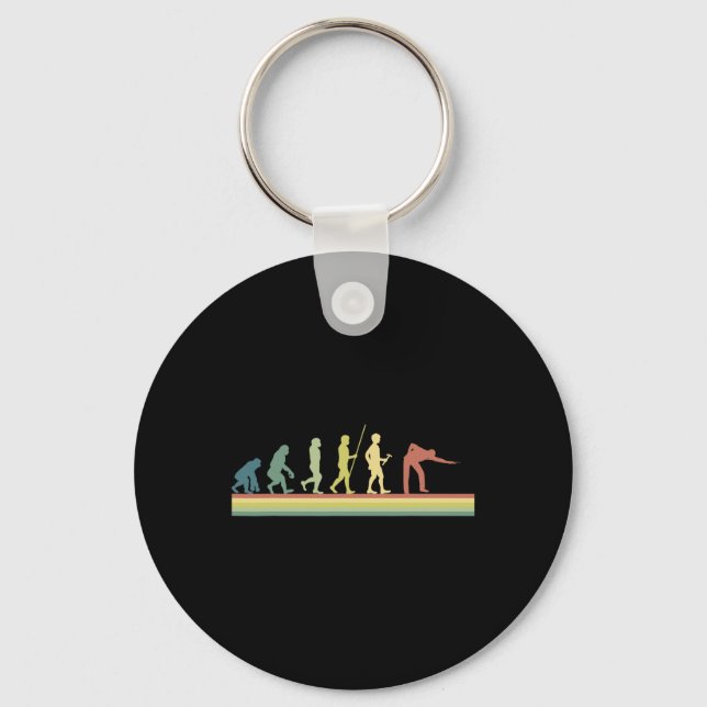 Retro Billiards Evolution Lover Gift Pool Sn Schlüsselanhänger (Vorderseite)