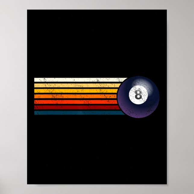Retro Billiards Ll Eight Pool Table Snooker Pyrami Poster (Vorne)