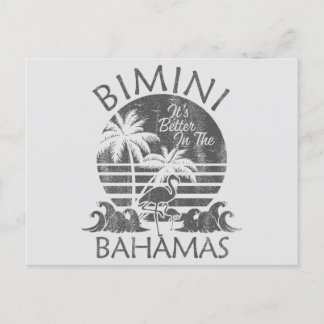 Retro Bimini Bahamas Postkarte Schifffahrt