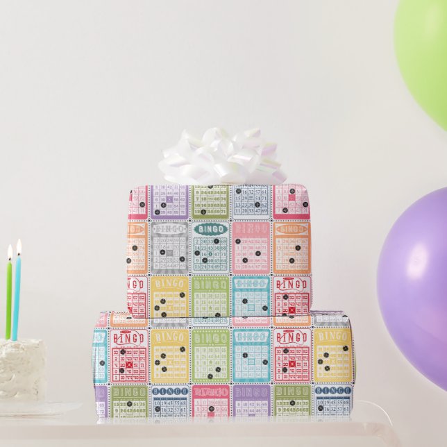 Retro Bingo Geschenkpapier (Partygeschenke)