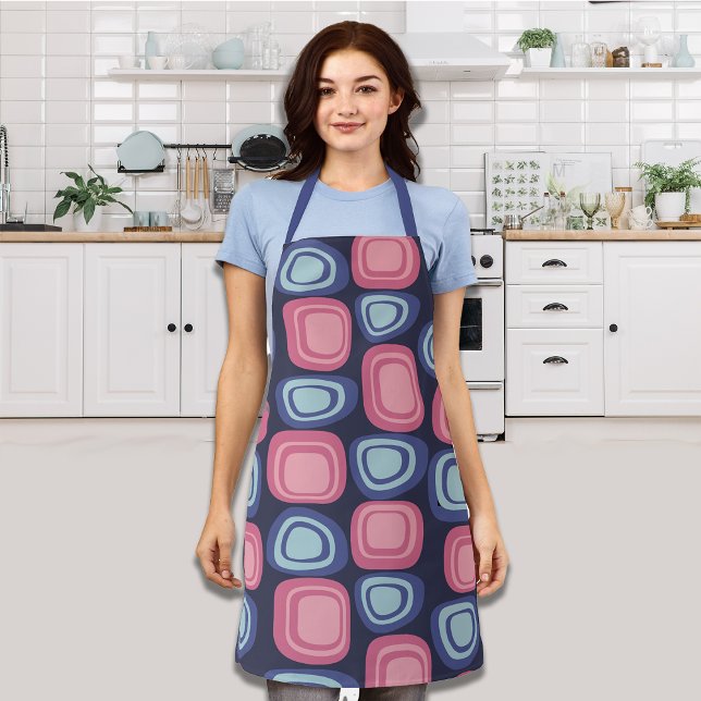 Retro Bio Rechtecke Blau und Rosa Schürze (Von Creator hochgeladen)