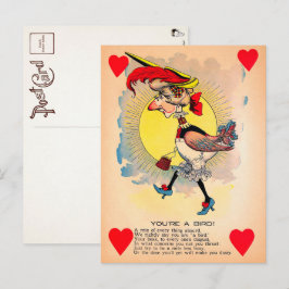 Retro Bird Vinegar Valentinstag Postkarte